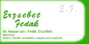 erzsebet fedak business card