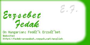 erzsebet fedak business card